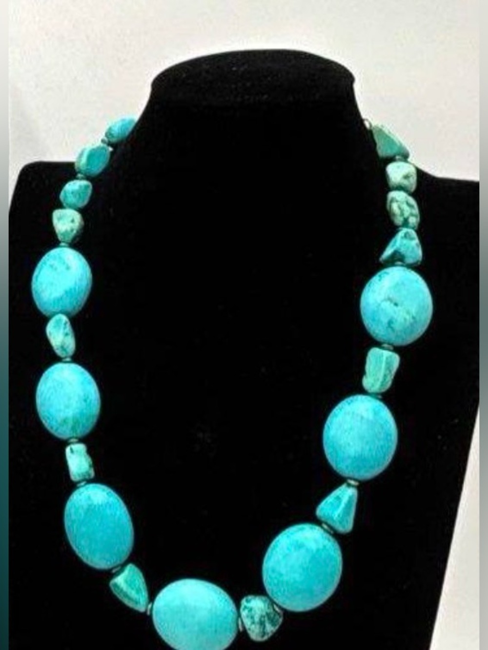 Premier Designs Chunky Magnesite Turquoise Bead Statement Necklace